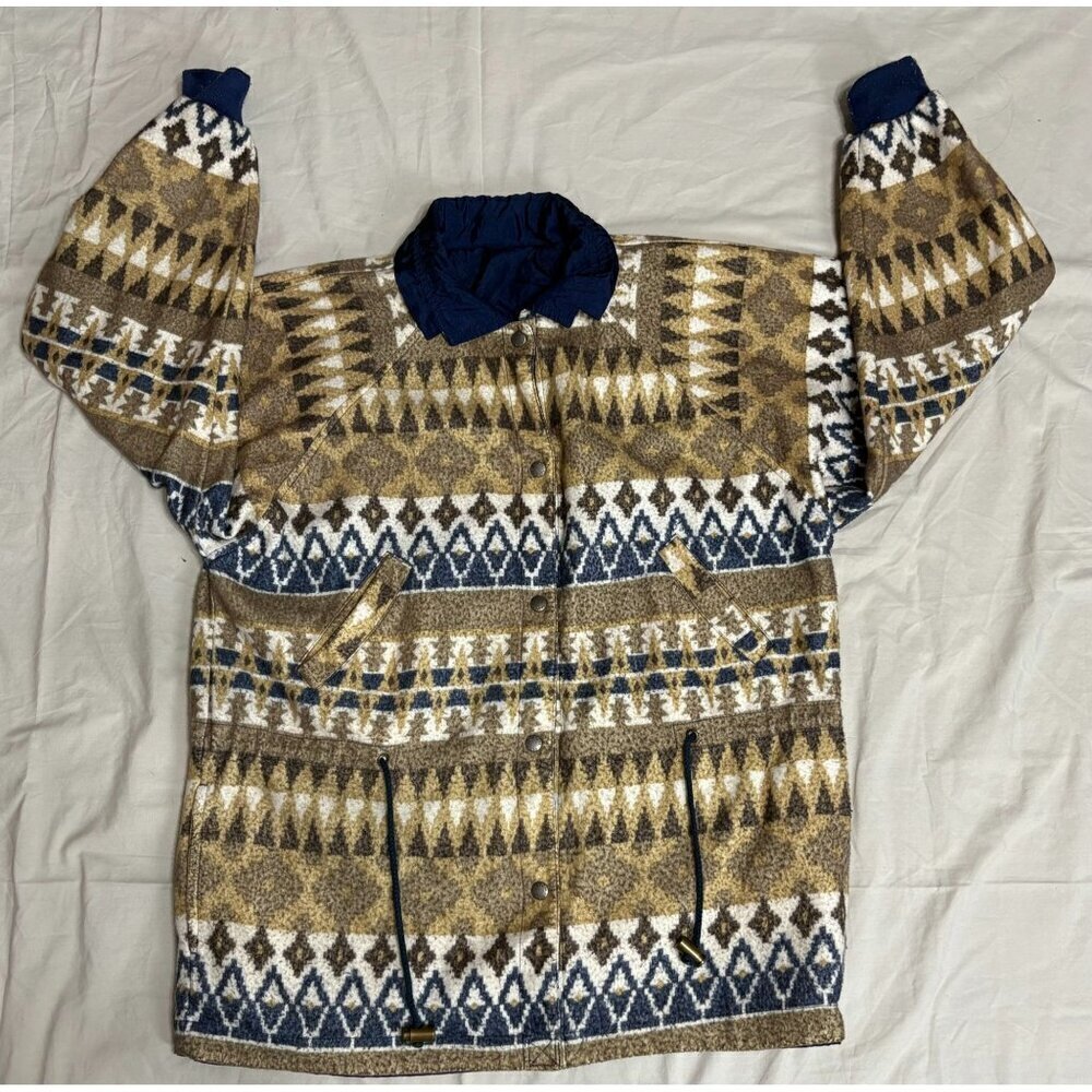 Vintage casual Club Women's Small Southwestern Patterned Reversible Jacket
